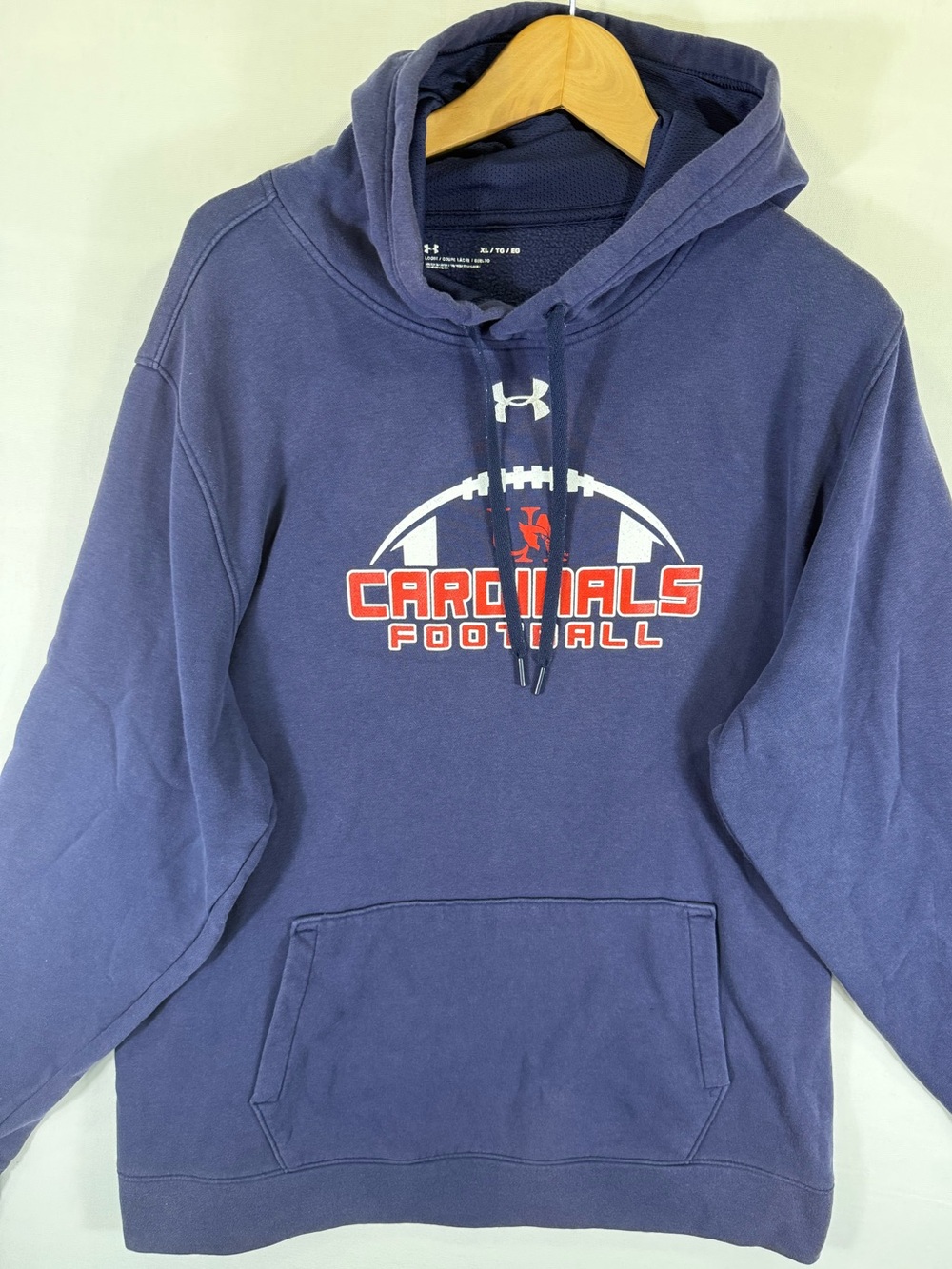 Under Armour Navy and Red Cardinals Football Hoodie